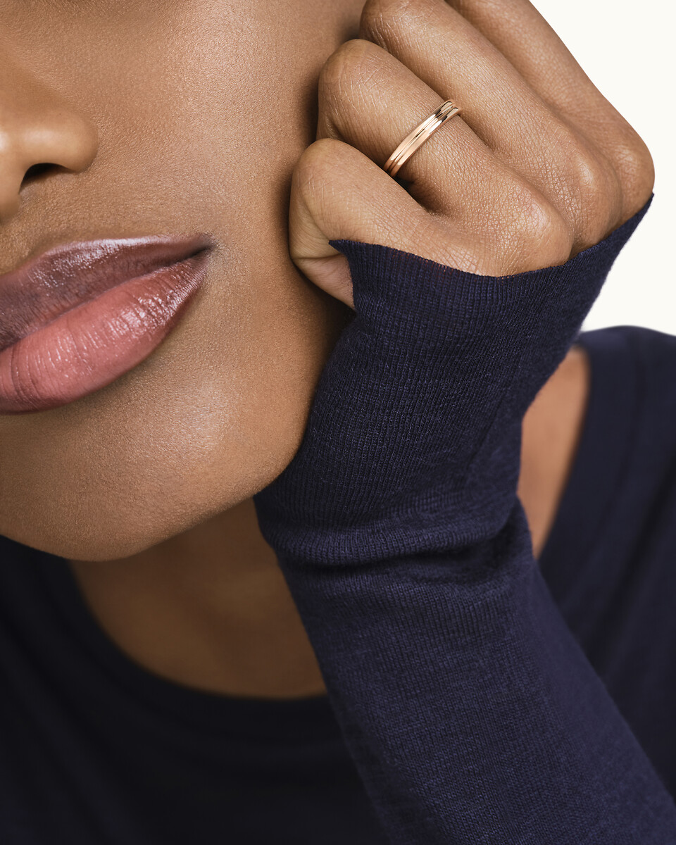 Godron婚戒，玫瑰金，小号款