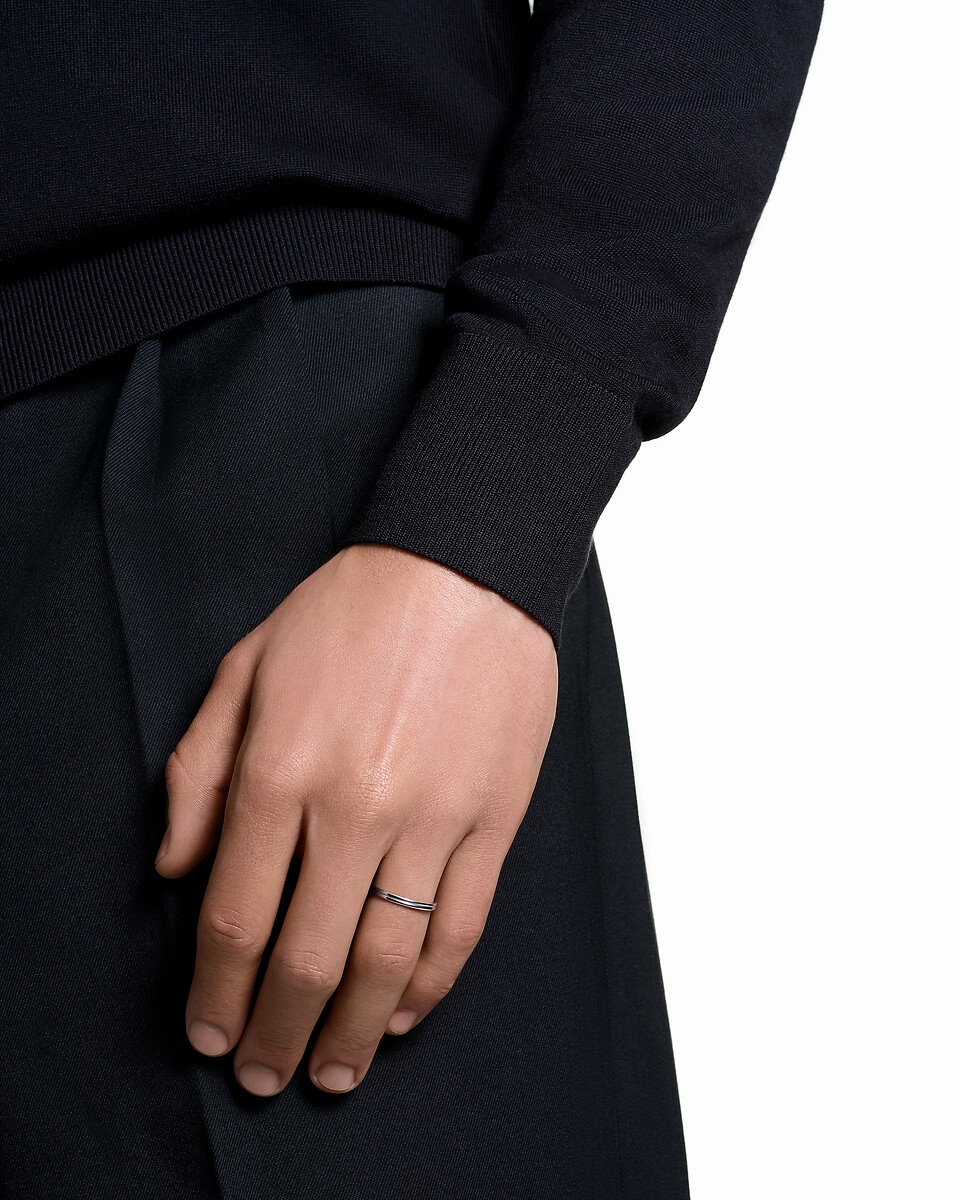 Godron铂金婚戒，小号款