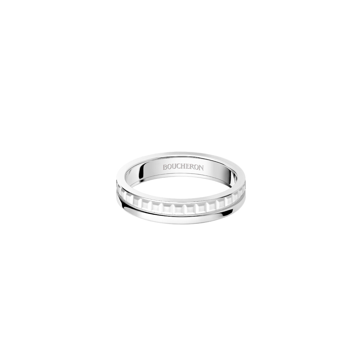 Quatre Wedding Band Double White Edition