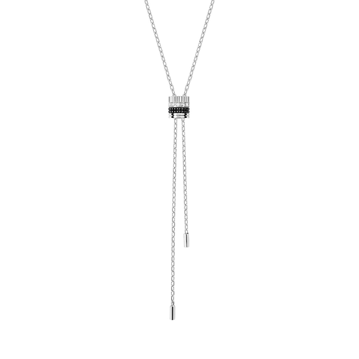 First product packshot Quatre Black Edition tie necklace, small model