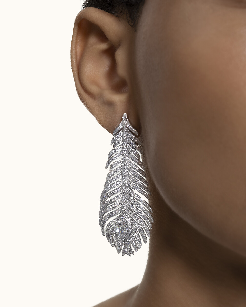 Plume de Paon孔雀羽毛耳环