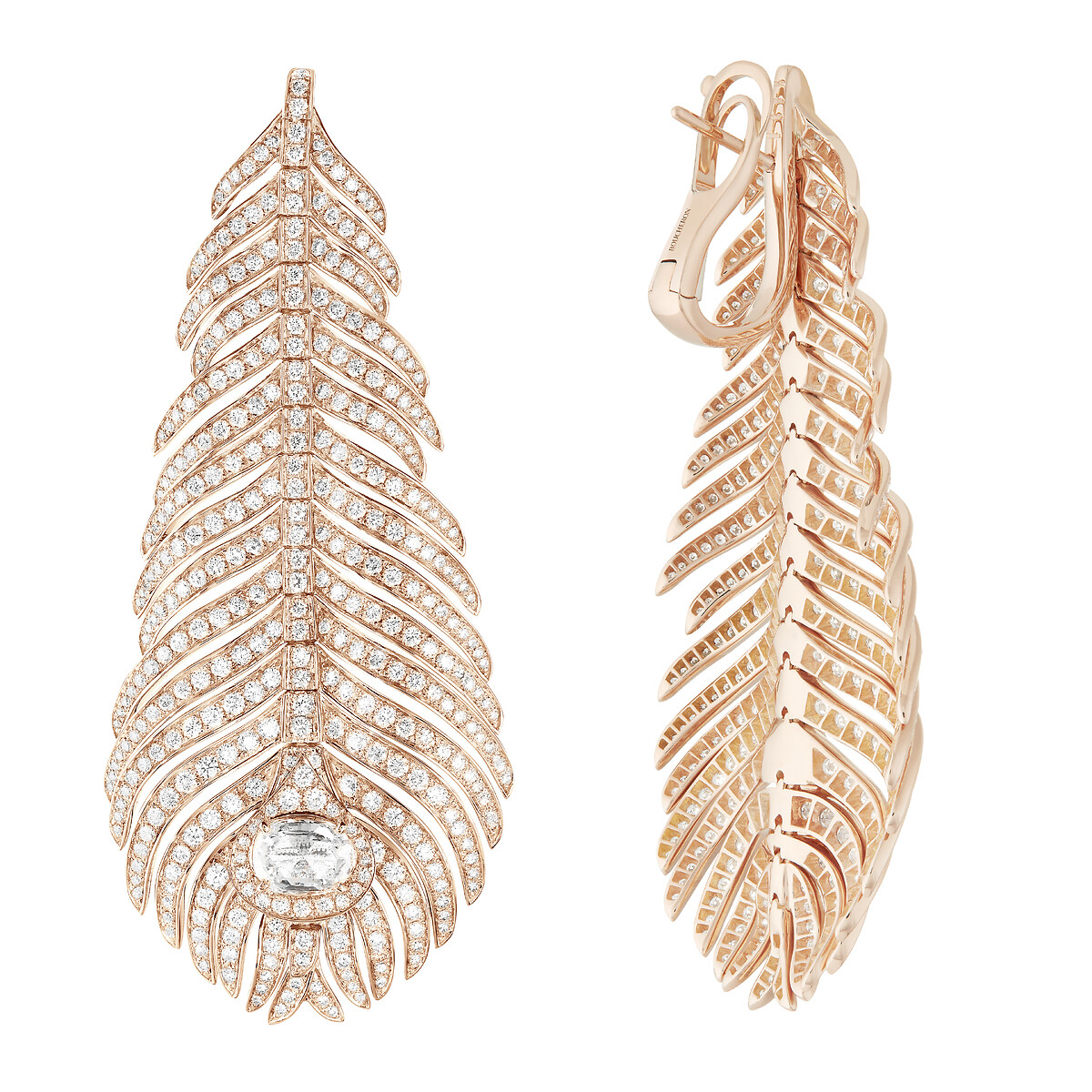 Plume de Paon孔雀羽毛耳环