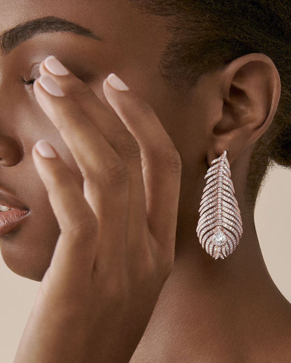 Plume de Paon孔雀羽毛耳环