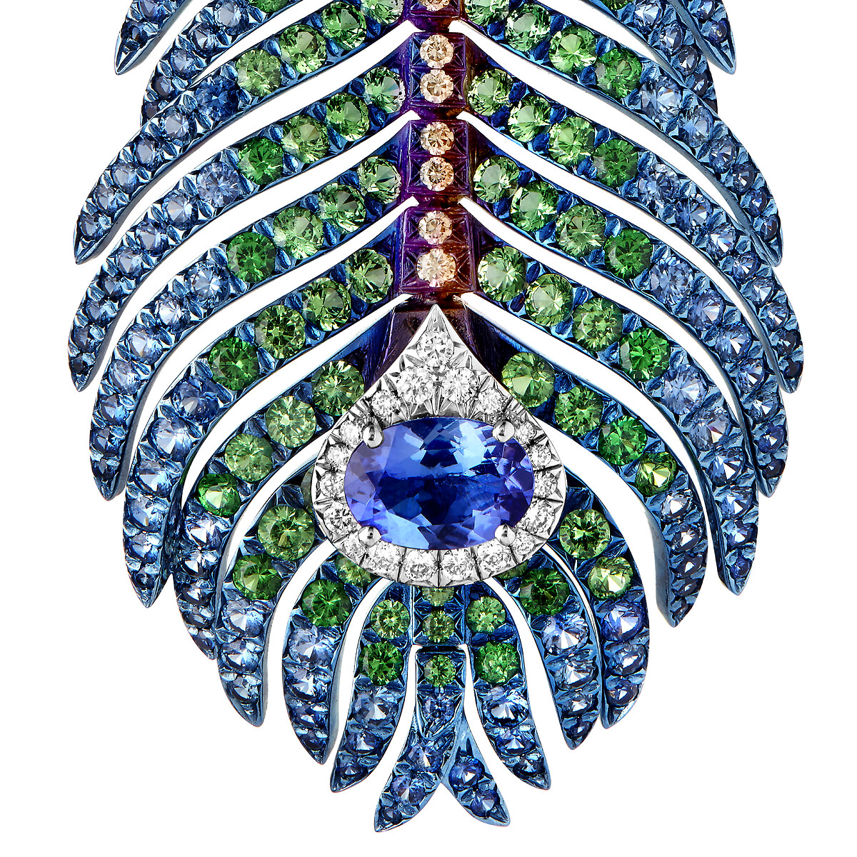 Plume de Paon 孔雀羽毛耳环