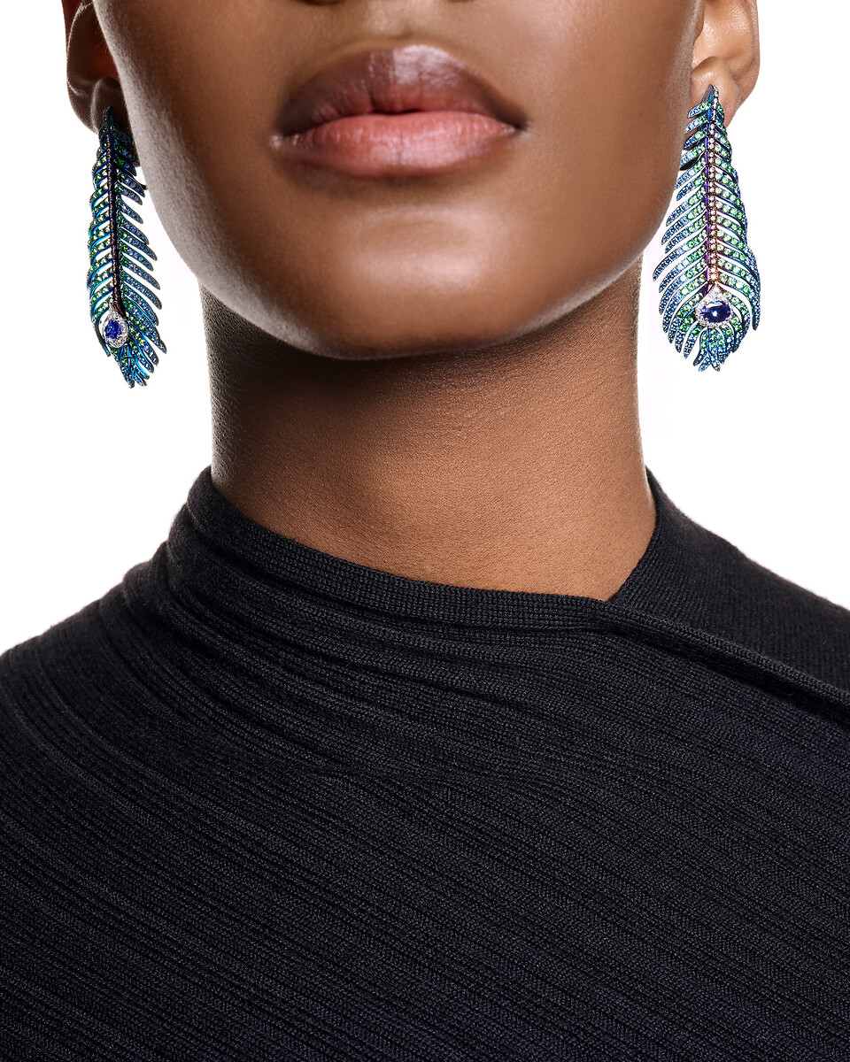 Plume de Paon 孔雀羽毛耳环