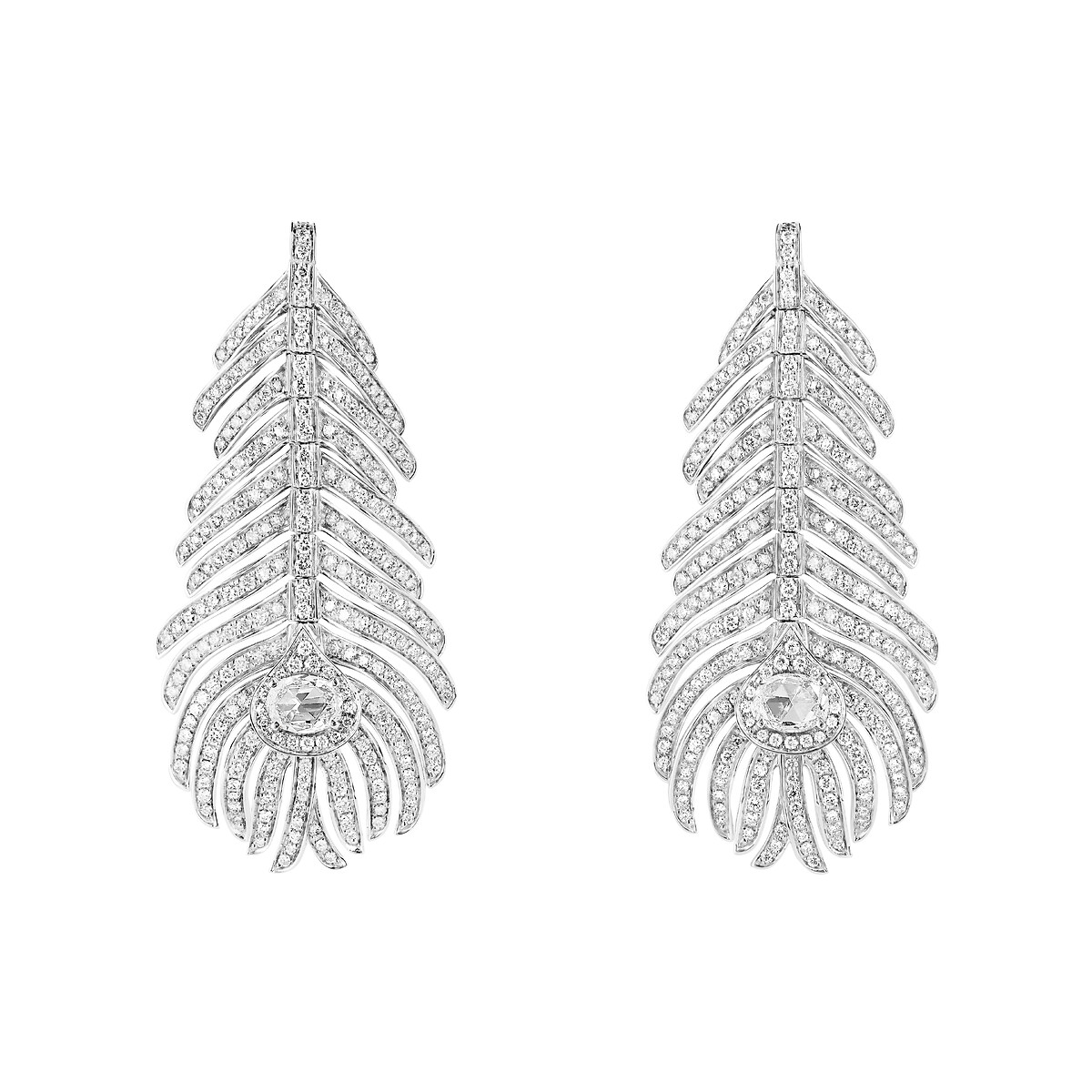 Plume de Paon孔雀羽毛耳环