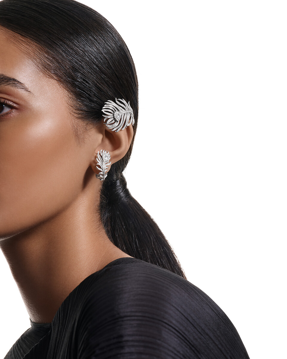 Plume de Paon孔雀羽毛耳饰