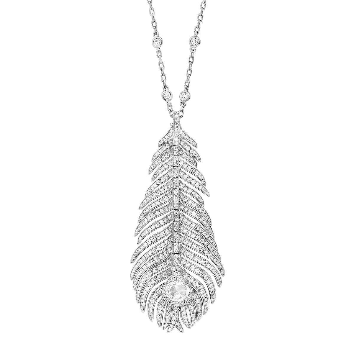 Plume de Paon孔雀羽毛项链白金| Boucheron宝诗龙JPN00514 Plume de Paon孔雀羽毛项链白金| Boucheron宝诗龙JPN00514