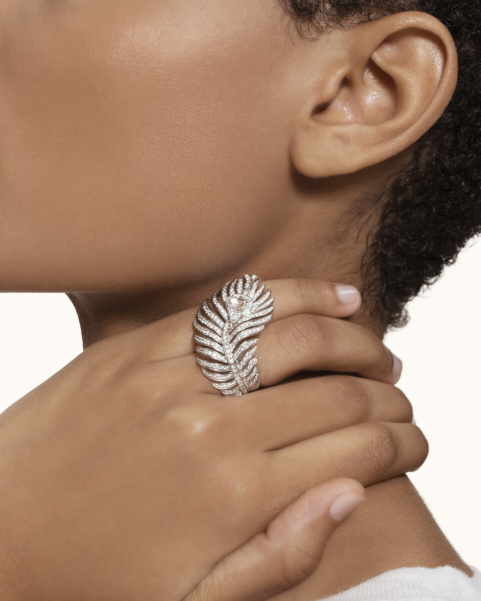 second worn look plume de paon孔雀羽毛戒指