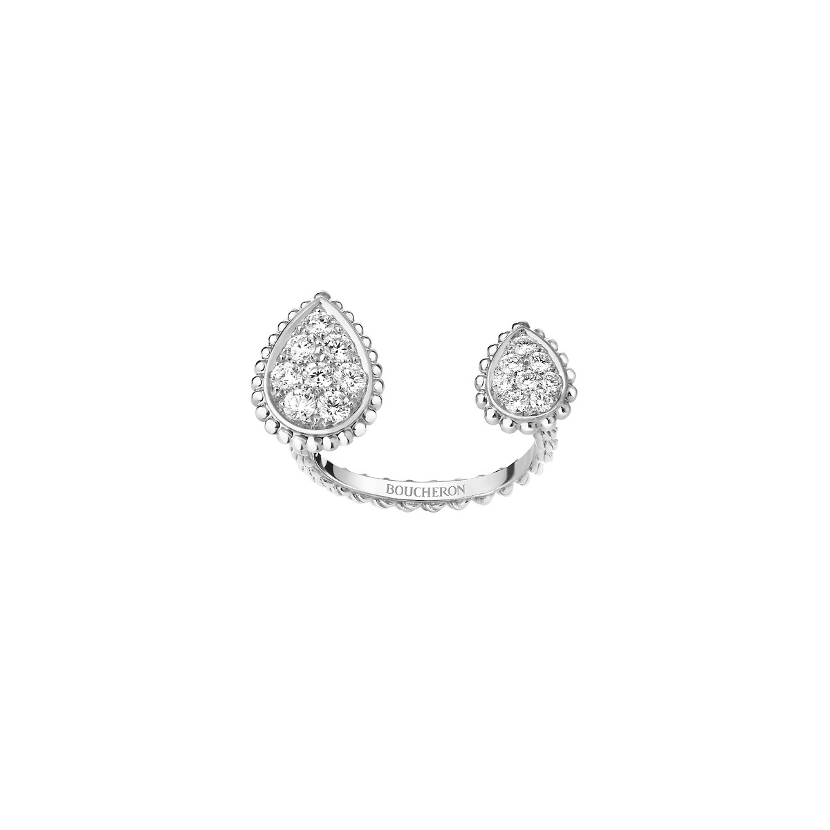 Serpent Bohème系列双水滴造型戒指白金| Boucheron宝诗龙
