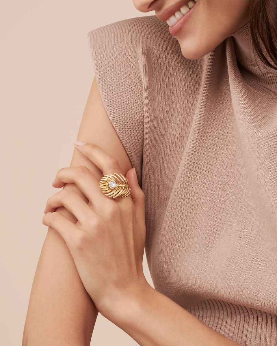 Plume de Paon 孔雀羽毛系列戒指，大号款